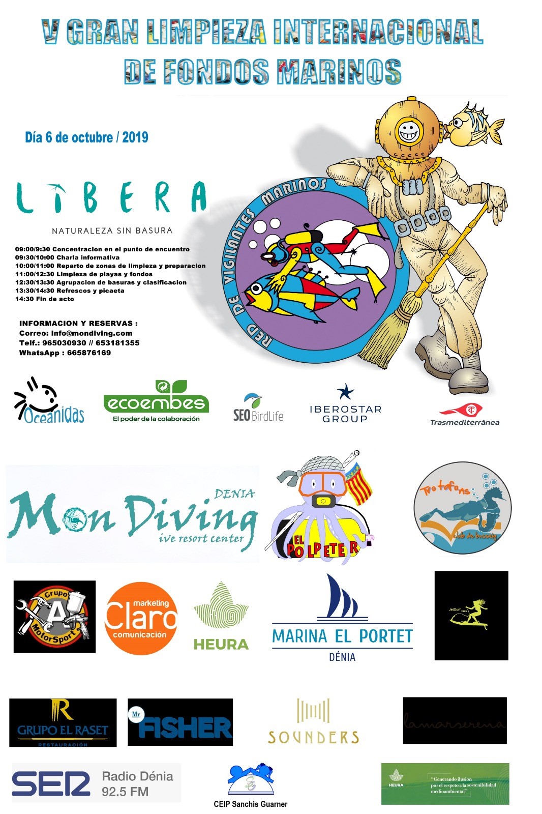 Joaquin Molpeceres Limpieza de fondos marinos solidario Marina el Portet Denia Cartel